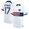 Maillot de Supporter Paris Saint-Germain Vitinha 17 Extérieur 2023-24 Pour Homme